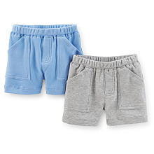 Carter's Boys Light Blue/Grey 2 Pack Knit Shorts