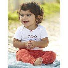 Carter's Girls 3 Piece Absolutely Perfect Bodysuit, Daddy's Little Sweetie Bodysuit and Pant with Whale Embroidery Set