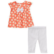 Koala Baby Girls' 2 Piece Bow Accented Short Sleeve Tunic and Leggings Playwear Set