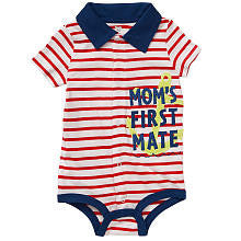 Koala Baby Boys' Printed Short Sleeve Snap Front Collared Bodysuit