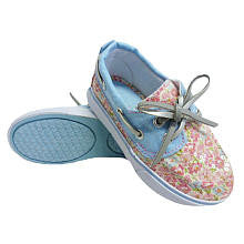 Koala Kids Girls Pink/Blue Sequin Flower Boat Shoes