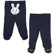 Koala Kids Boys' Navy Happy Easter Knit Footed Pants