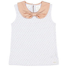 Kardashian Kids Girls' Ivory/Rose Foil Dot Tank with Peter Pan Collar - Toddler