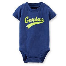 Carter's Boys Navy "Genius" Short Sleeve Bodysuit