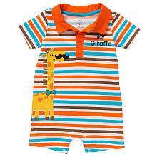 Koala Baby Boys' Printed Short Sleeve Polo Romper