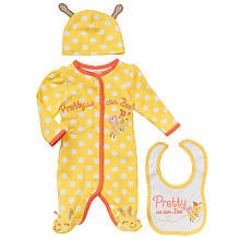 Koala Baby Girls' 3 Piece Yellow Bee Layette Set with Footie, Bib and Hat