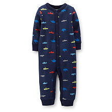 Carter's Boys Navy Submarine Printed Easy Entry Rib Coverall