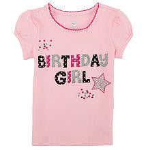 Koala Kids Girls' Pink "Birthday Girl" Short Sleeve T Shirt - Toddler