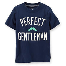 Carter's Boys Navy "Perfect Gentleman" Screen Print with Flocking Short Sleeve T Shirt - Toddler