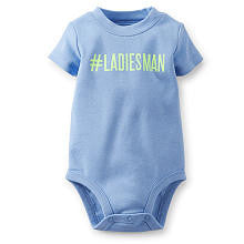 Carter's Boys Light Blue "#Ladiesman" Short Sleeve Bodysuit