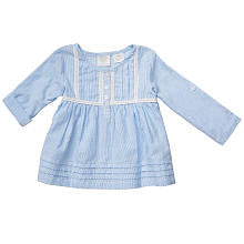 Koala Baby Girls' Light Blue Striped Long Sleeve Empire Waist Top