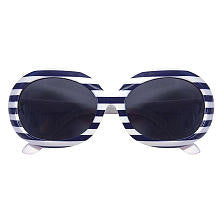 Koala Baby Girls White/Navy Striped Sunglasses- Toddler