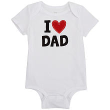 Koala Kids Neutral White I Heart Dad Short Sleeve Bodysuit