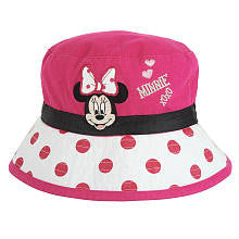 Disney Girls' Pink/White Minnie Mouse Polka Dot Bucket Hat - Toddler