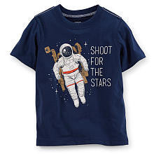 Carter's Boys Navy "Shoot For the Stars" Astronaut Screen Print Short Sleeve T Shirt - Toddler