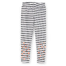 Carter's Girls Navy/White Striped Legging with Heart Leg Detail - Toddler