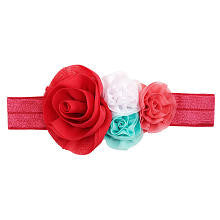 Koala Baby Girls' Pink/Aqua Rosette Headwrap