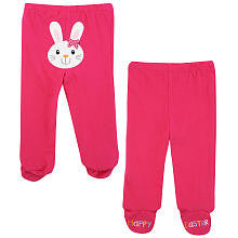 Koala Kids Girls' Pink Happy Easter Knit Footed Pants