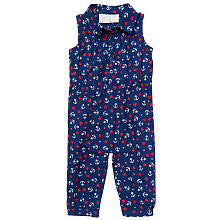 Koala Baby Girls' Navy Anchor Print Sleeveless Collared Coveralls