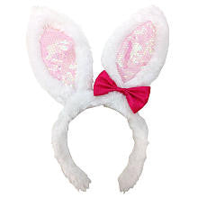 Koala Kids Girls White/Pink Easter Bunny Ears with Bow Detail- Toddler