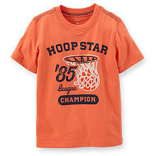 Carter's Boys Orange "Hoop Star '85 League Champion" Screen Print Short Sleeve T Shirt - Toddler