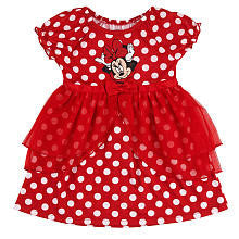 Disney Girls' Red Minnie Mouse Short Sleeve Nightgown with Mesh Overlay - Toddler