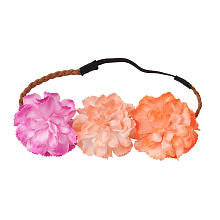 Koala Baby Girls' Coral/Pink Flower Braided Headwrap