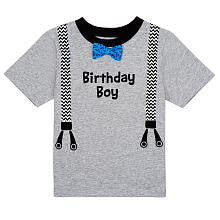 Koala Kids Boys' Gray Birthday Boy Short Sleeve T Shirt - Toddler