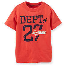 Carter's Boys Red "Dept of 27 Awesome" Screen Print Short Sleeve T Shirt - Toddler