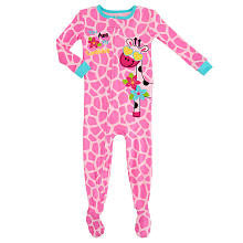 Koala Kids Girls' 1 Piece Printed Zip Front Footed Pajamas