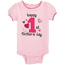 Koala Kids Girls' Pink Father's Day Short Sleeve Bodysuit