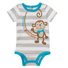 Koala Baby Boys' Striped Graphic Short Sleeve Bodysuit