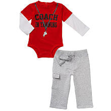 Koala Baby Boys' 2 Piece Long Sleeve Faux Layered Bodysuit and Knit Pants Playwear Set