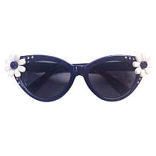 Koala Baby Girls Navy Sunglasses with White 3D Flower Detail