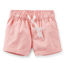 Carter's Girls Light Pink Woven Drawstring Short - Toddler