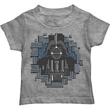 Disney Star Wars Boys Light Grey Darth Vader Short Sleeve Graphic T Shirt- Toddler