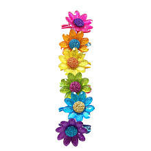 Koala Kids Girls 6 Pack Assorted Flower Knocker Ponytail Holders- Toddler