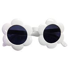 amy coe Girls White Sunflower Sunglasses- Toddler