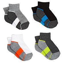 Koala Kids Boys' 4 Pack Gray Cushioned Ankle Socks