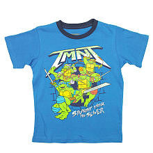 Nickelodeon Boys Blue Teenage Mutant Ninja Turtles "Straight From the Sewer" Short Sleeve T Shirt- Toddler