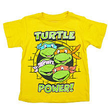 Nickelodeon Boys Yellow Teenage Mutant Ninja Turtles "Turtle Power" Short Sleeve T Shirt