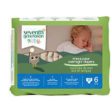 Seventh Generation Baby Overnight Diapers Size 6 - 17 Count