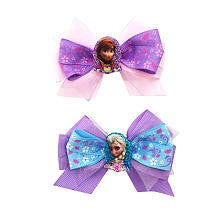 Disney Frozen Girls 2 Pack Assorted Anna and Elsa Bow Hair Clips- Toddler