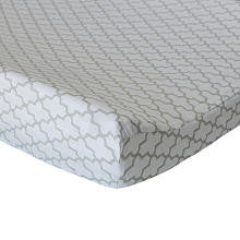 Oliver B Dove Grey Trellis Cotton Changing Pad Cover