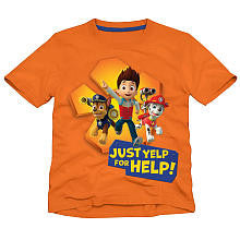 Nickelodeon Boys Orange Paw Patrol "Just Yelp for Help!" Short Sleeve Graphic T Shirt- Toddler