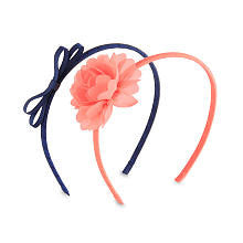 Carter's Girls 2 Pack Light Pink Flower and Blue Bow Headbands