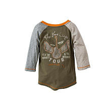 Burt's Bees Baby Boys Organic Olive Graphic Raglan T Shirt