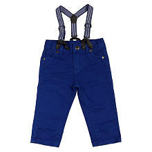 Truly Scrumptious Boys Blue Twill Suspender Pants- Infant/Toddler