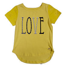 Truly Scrumptious Girls Yellow "LOVE" Hi Low Short Sleeve Graphic T Shirt- Infant/Toddler