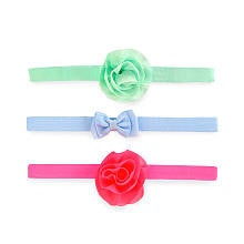 Carter's Girls 3 Pack Green/Blue/Pink Assorted Rosette and Bow Headbands